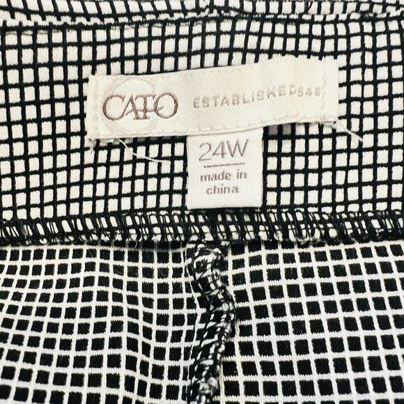 CATO Women’s Black and White Check Skirt Plus Size 24W (A0127) - Picture 4 of 5